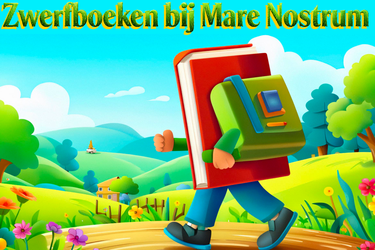 tekening van een 'zwervend' boek