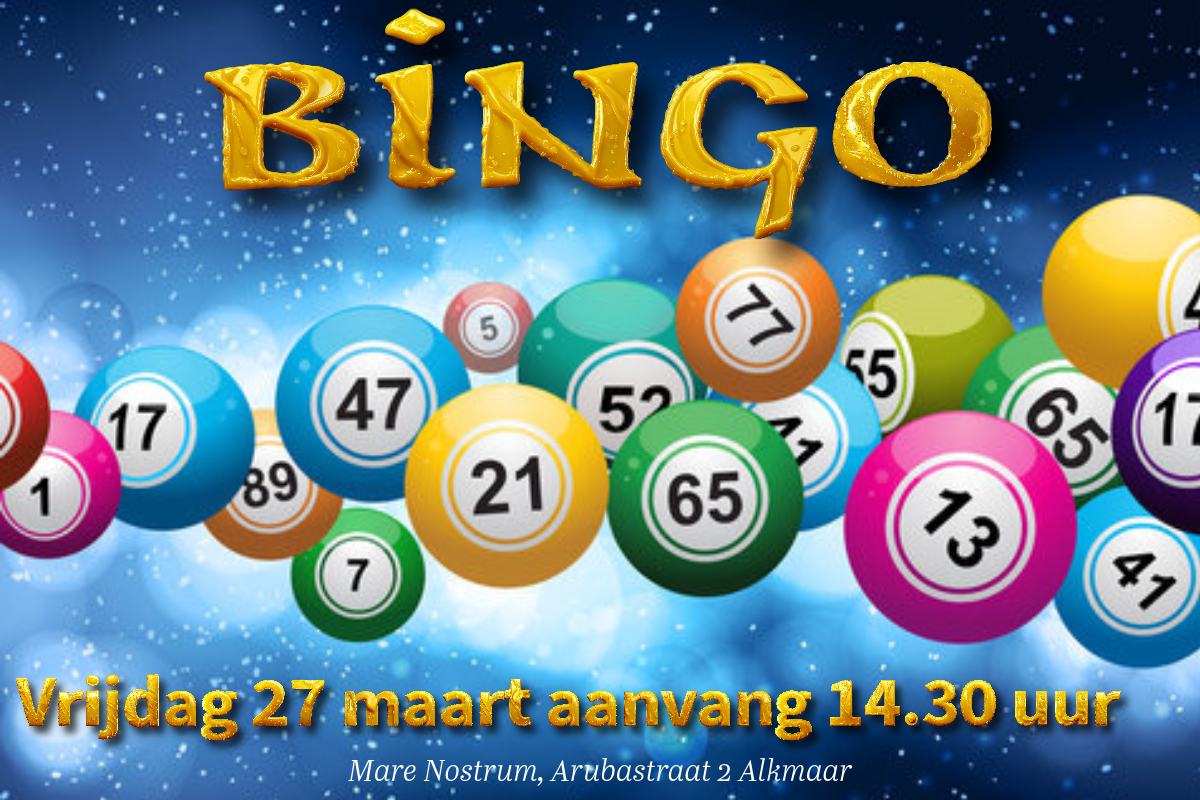 plaatje met bingoballen en daarboven het woord Bingo