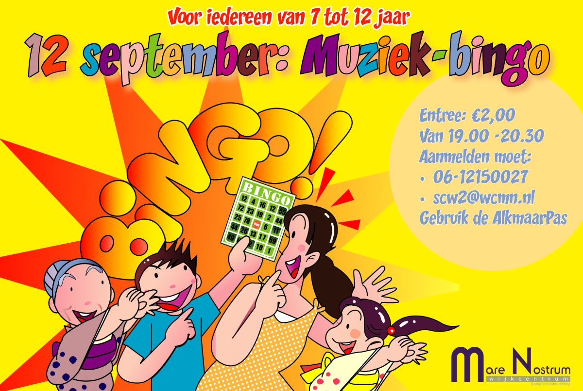  tekening van enthousiaste bingoende kinderen