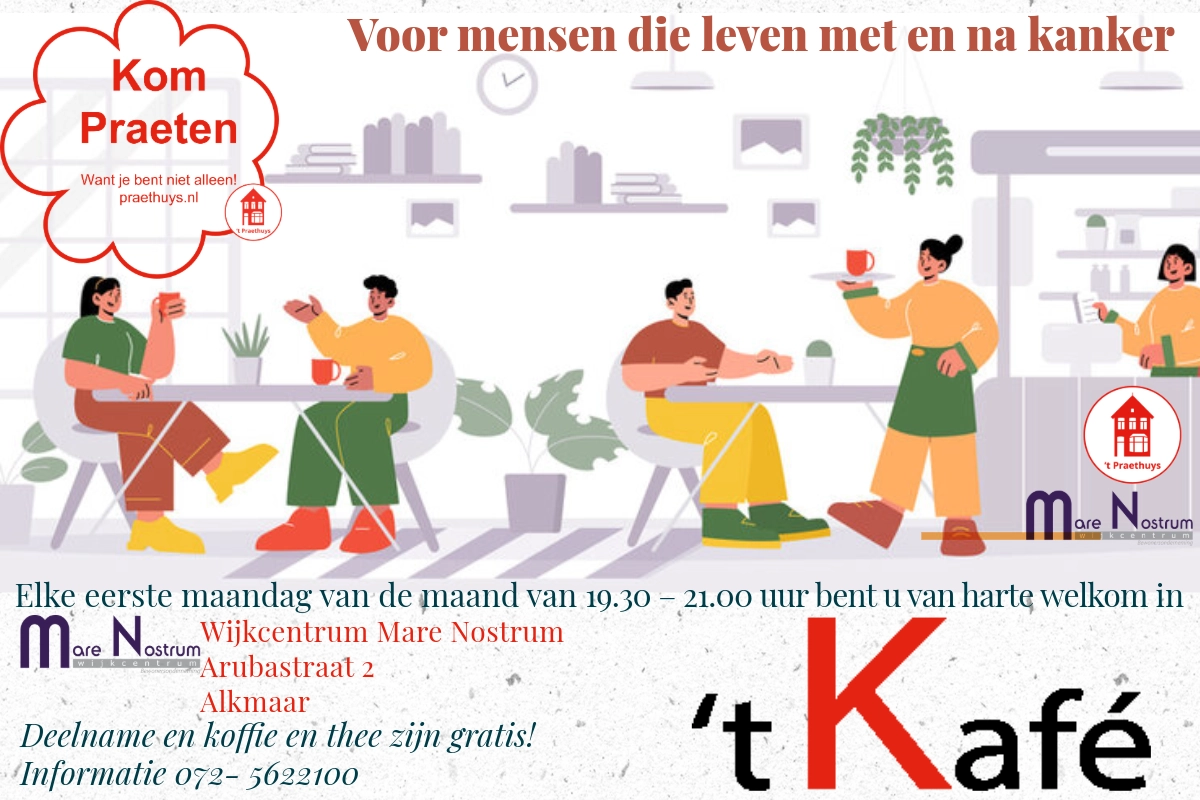 tekening van pratende mesnen in een horeca-omgeving
